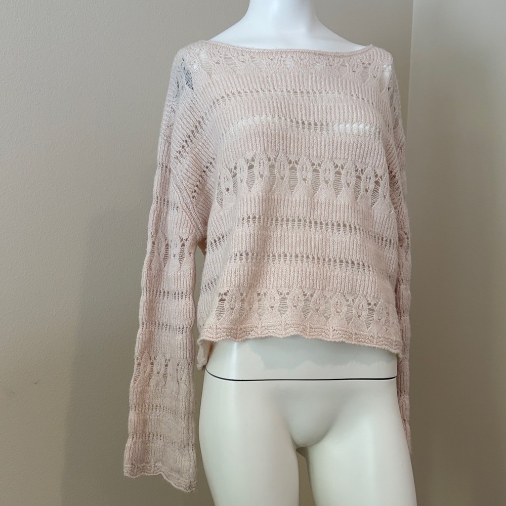 Zara Women's Light Pink Knit Sweater